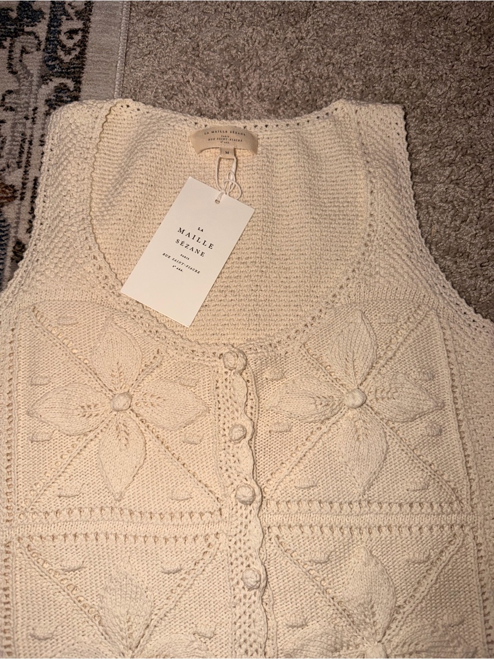 Sézane Joas Top in Cream NWT Sz Medium - Picture 5 of 7